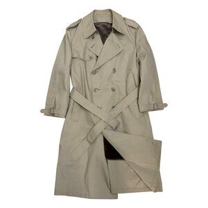 LONDON FOG Tan Trench Coat Long Vintage Retro Business Casual Coat Mens 40R